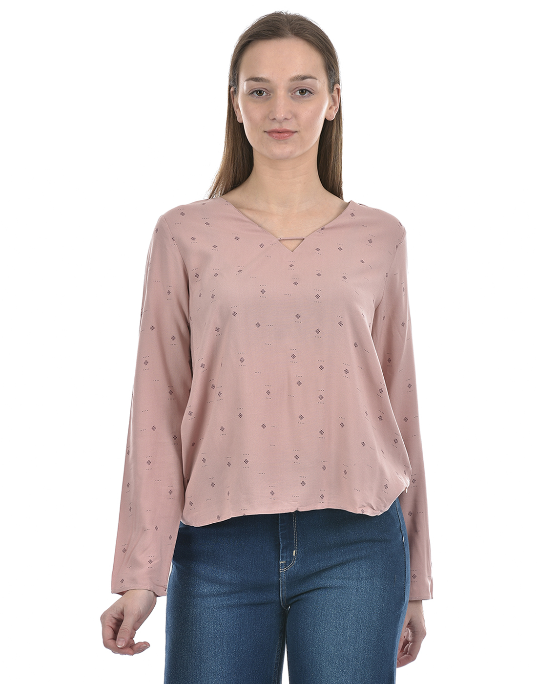 Numero Uno Women All Over Print Pink Top